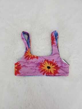 COLLUSION🌺 Flower Print Reversible Bikini Top SIZE 4